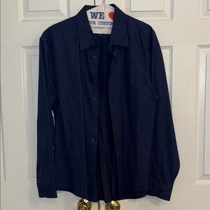 Egara Dark Blue Casual Button Down Shirt